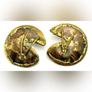 Huge Vintage Mixed Metals Earrings